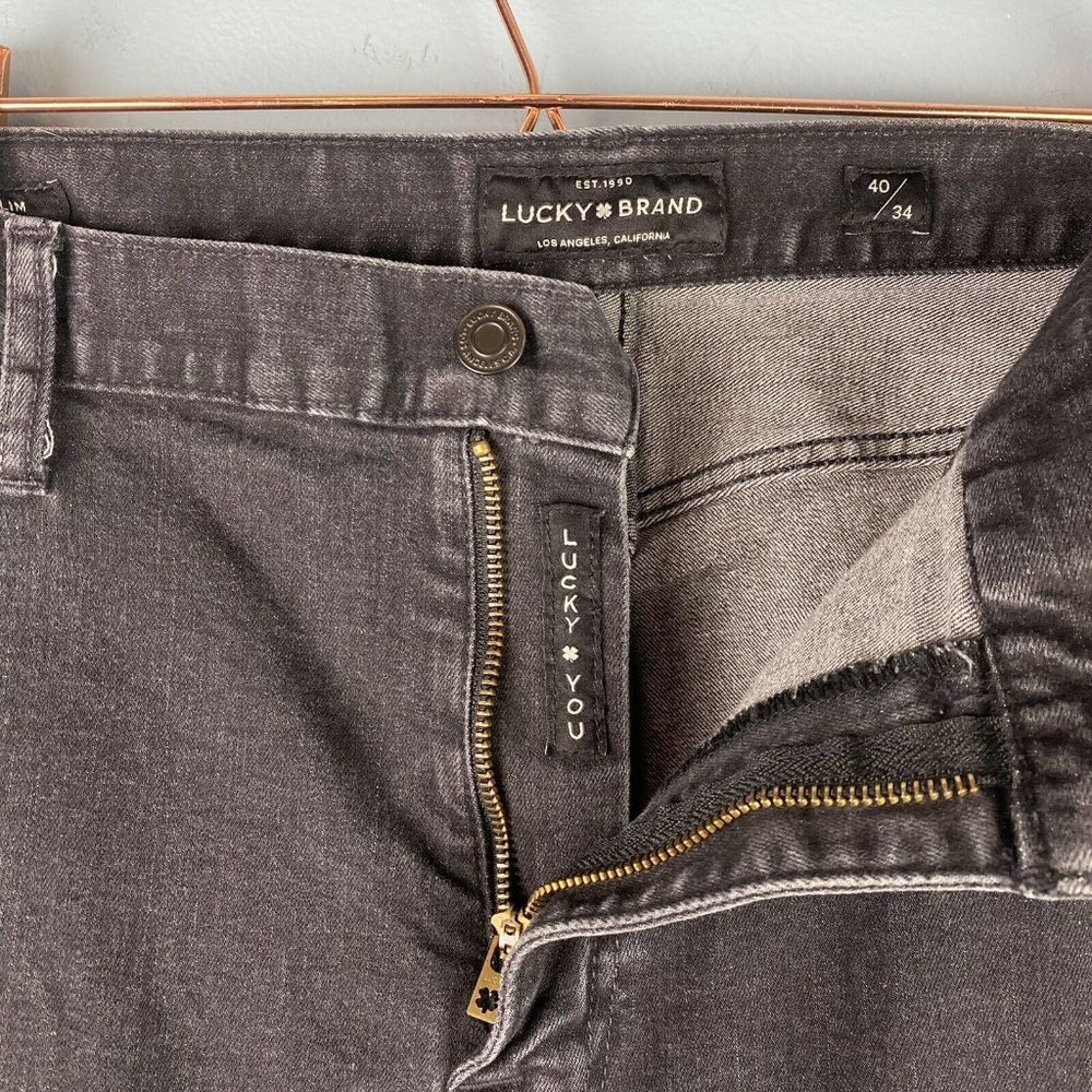 Lucky Brand Mens Jeans 410 Athletic Slim 40 x 34 Black Denim - Picture 7 of 8